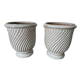Vintage French - Style Urn Shape Terracotta Planters - a Pair For Sale
