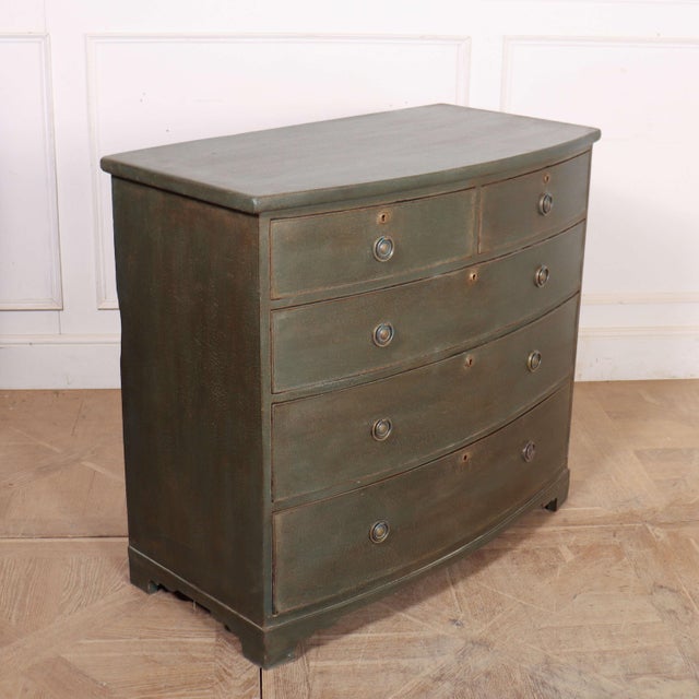 English Painted Bowfront Chest of Drawers For Sale - Image 7 of 10