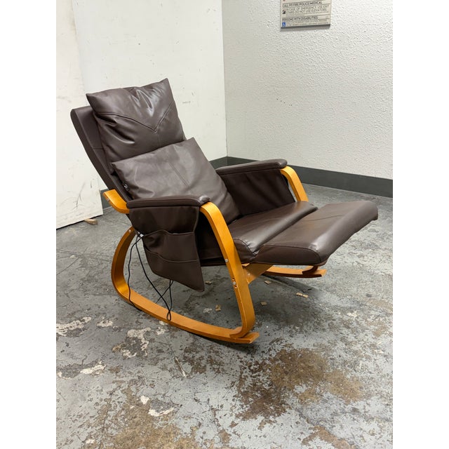 Wood JXP Brown Rocking Massage Chair For Sale - Image 7 of 12