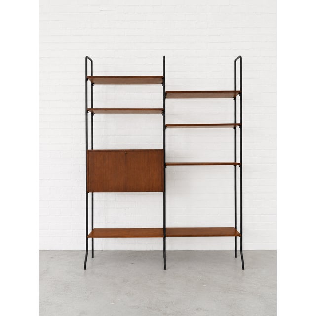 Mid-Century Modern Mid Century Modern Italian Teak Freestanding Wall Unit Bookcase – Vintage Wall Shelving, C. 1950’s For Sale - Image 3 of 17