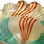 Mid-Century Modern Vintage Murano Mosaic Green White Orange Stripes Gold Flecks Italian Art Glass Seashell Dish Bowl For Sale - Image 3 of 6