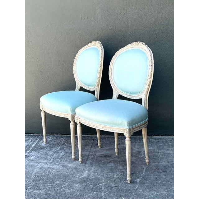 Vintage Regency Medallion Back Chairs - A Pair For Sale In West Palm - Image 6 of 12
