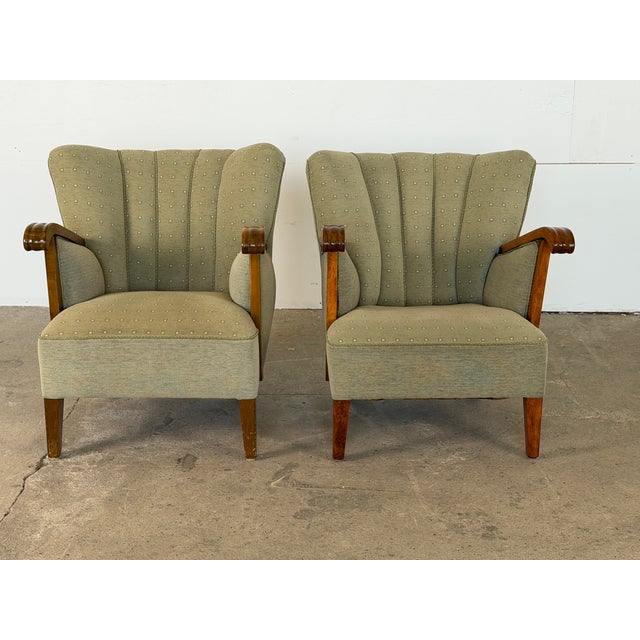 Vintage Scandinavian Beech Lounge Chairs, 1940s, Set of 2 For Sale - Image 9 of 9