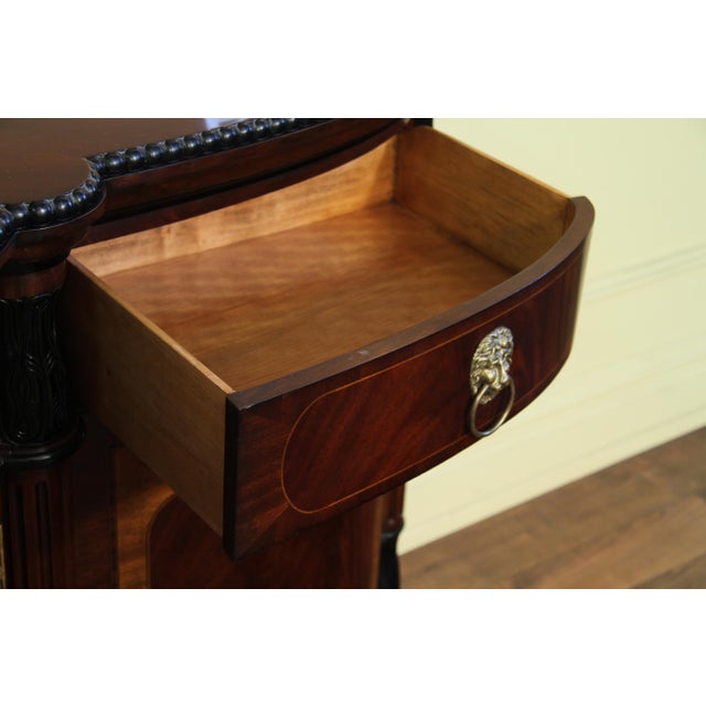 Wood Ej Victor Luxurious Regency Style Mahogany Sideboard With Lion Paw Feet and Bow Front. Pre Owned Mint For Sale - Image 7 of 11
