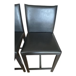 Set of 5 Crate & Barrel Black Faux Leather Counter Stools ~2006 For Sale
