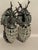This distinctive pair of 1980s French Louis XVI–style wall sconces combines sculptural bronze construction with an unusual...