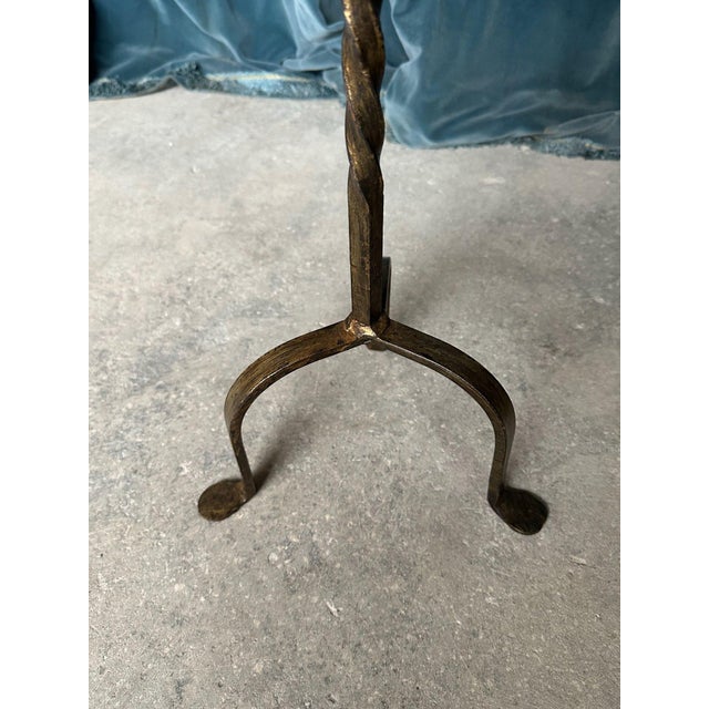Metal Gilt Iron Drinks Table With a Twisted Stem For Sale - Image 7 of 11