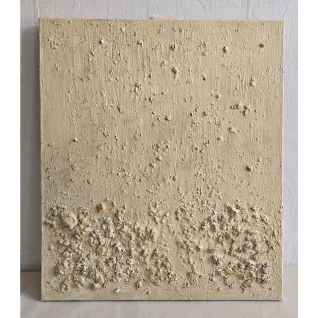 California Beach #3 — Natural Palette Abstract Relief Seascape Oil Painting A serene and highly textured abstract seascape...