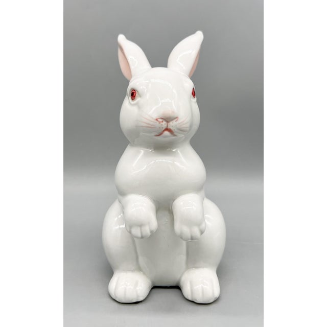 White 1975 Fitz & Floyd White Porcelain Rabbit Sculpture – Cottagecore • Whimsical • Figurative • Easter For Sale - Image 8 of 11