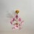 Pink Vintage Italian Murano Style Hand-Painted Pink Floral Pendant Light, Romantic Glass Blossom Chandelier, Dramatic Ceiling Shadow Display For Sale - Image 8 of 17