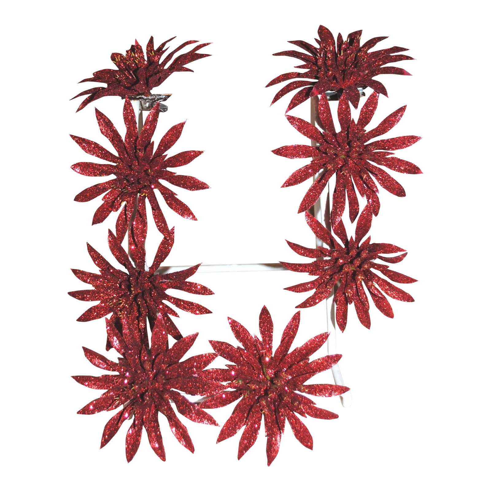 Vintage Clip on Poinsettia Christmas Ornaments Set of 8 Chairish