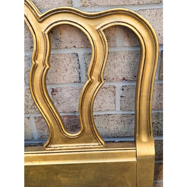 Near Pair Drexel Mid Century Provincial Style Giltwood Twin Size Headboards - Set of 2 For Sale In Washington DC - Image 6 of 9