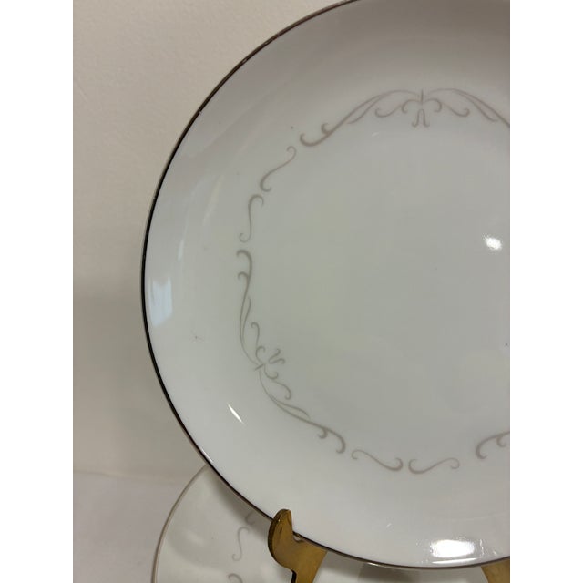 Vintage Kimberly Fine China "Trianon" Platinum Trim Bread Plates, Set of 12, Japan For Sale - Image 4 of 13