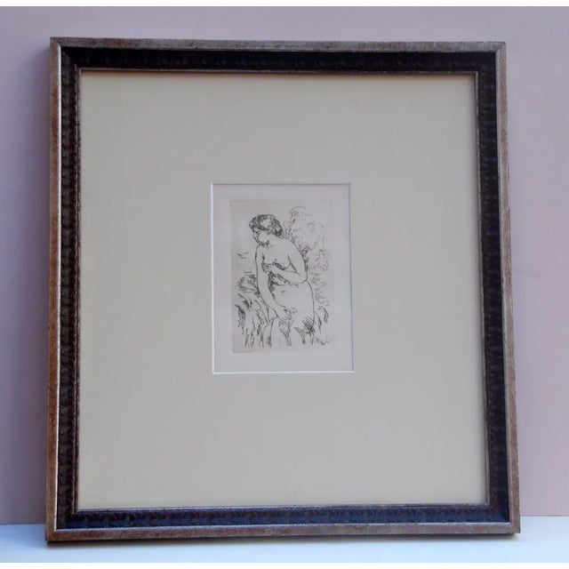 French Theodore Duret Etching Pierre-Auguste Renoir La Baigneuse Debouta 1910 For Sale - Image 3 of 3