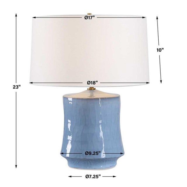 2020s Dafney Blue Ceramic Table Lamp For Sale - Image 5 of 6