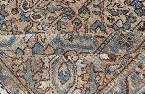 Square Antique Persian Bakhtiari Rug With Central Medallion Design Rugs