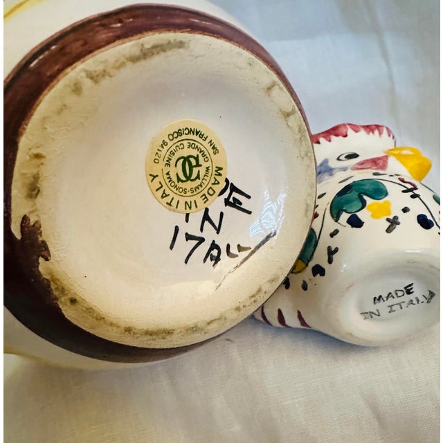 Burgundy William Sonoma Rooster Pitcher + Mini-a Pair For Sale - Image 8 of 8