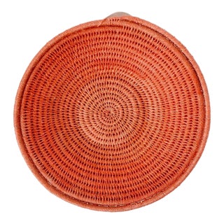 Early 20th Century Sisal Handwoven Peach Basket Eswatini 6inch For Sale