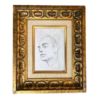 Contemporary Original Male Portrait Charcoal Drawing by Anna Heigh For Sale