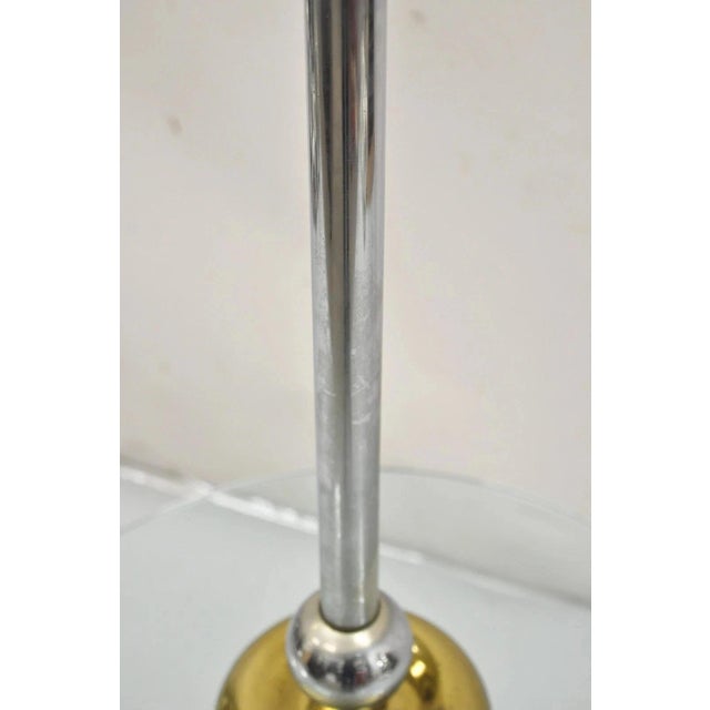 Mid 20th Century Mid 20th Century Mid Century Modern Space Age Atomic Era Chrome Brass Glass Side Table Floor Lamp For Sale - Image 5 of 12