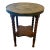 Vintage French Oak Bobbin Leg Table W/Moroccan Brass Top For Sale