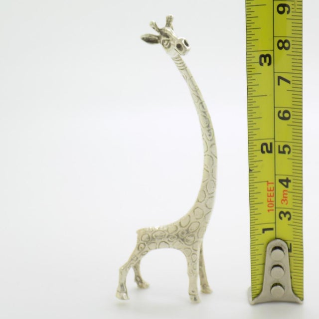Vintage Italian Handmade Genuine Silver Giraffe Figurine, 1980s For Sale - Image 12 of 13
