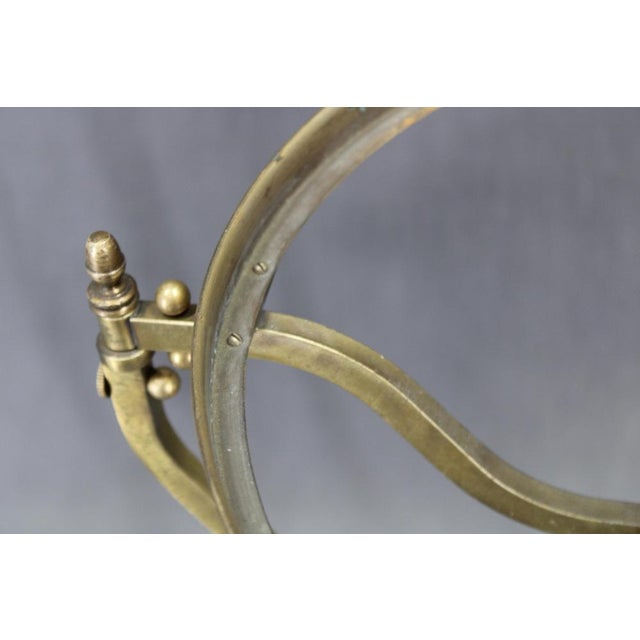 Brass Table Lamp with Wooden Base and Glass Shade, 1930s For Sale - Image 13 of 18