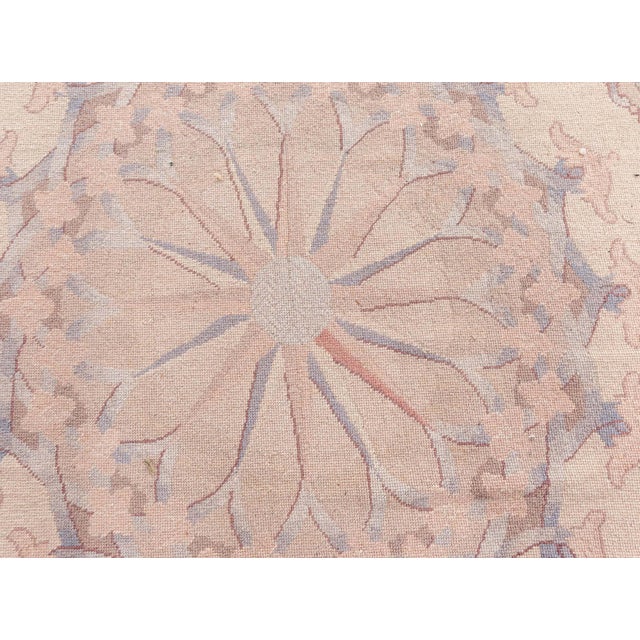 Early 21st Century Contemporary Aubusson Design Beige and Blue Needlework Rug by Doris Leslie Blau For Sale - Image 5 of 7