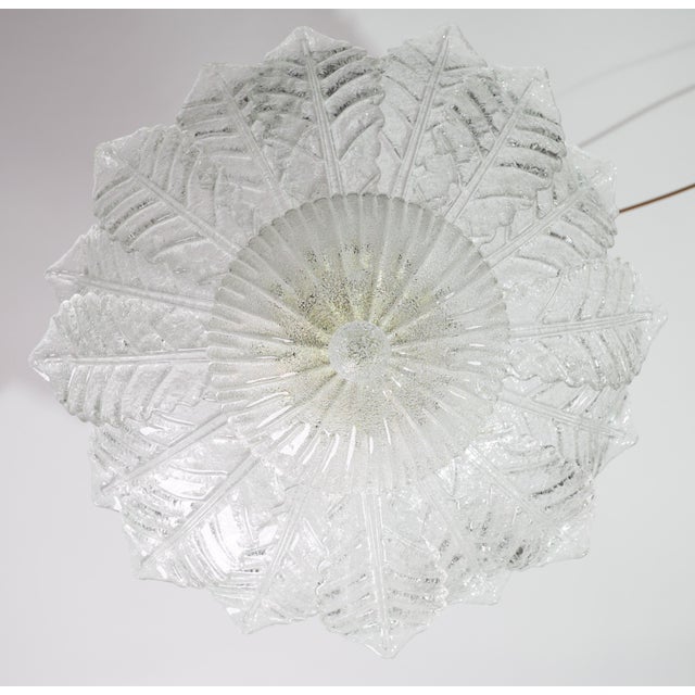 Splendid Murano glass ceiling lamp in coloured glass bead with trasparent clear glass Period: circa 1970. The light mounts...