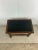 Mid Century Modern End Table With Black Vinyl Top and Wheels For Sale - Image 4 of 12