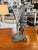 Rococo Rococo Revival Figural Spelter and Etched Glass Trumpet Vase, Antique For Sale - Image 3 of 16