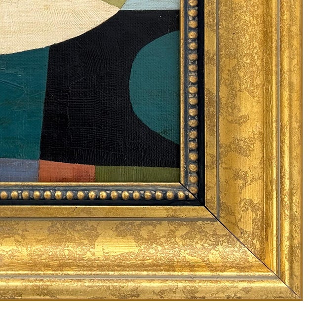 2020s Contemporary Bold Abstract Oil Painting in Vintage Frame For Sale - Image 5 of 6