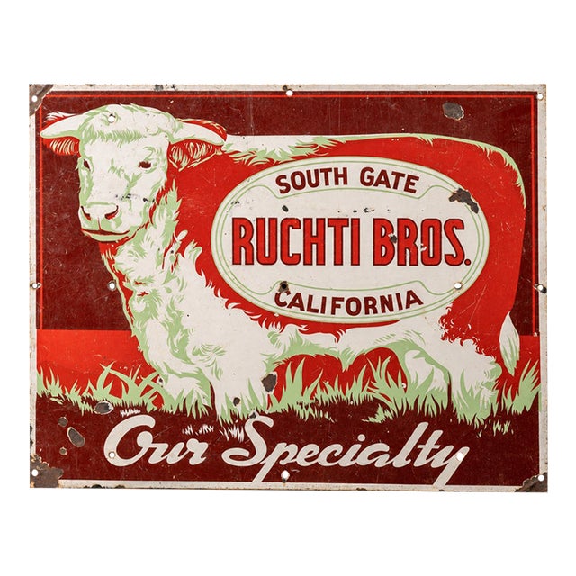 Vintage Ruchti Bros Beef SSP Advertising Sign For Sale