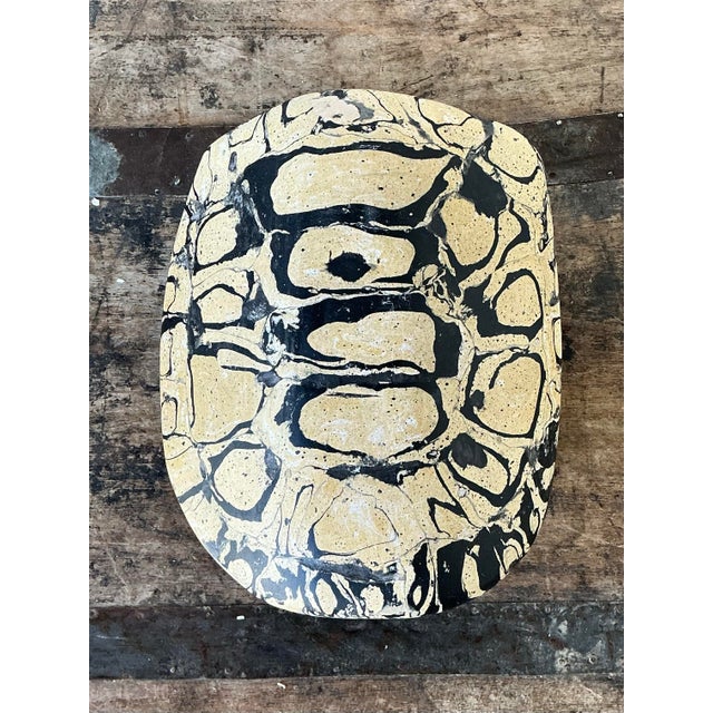 Vintage Scagliola Artisanal Pigmented Plaster Turtle Shell For Sale - Image 9 of 12
