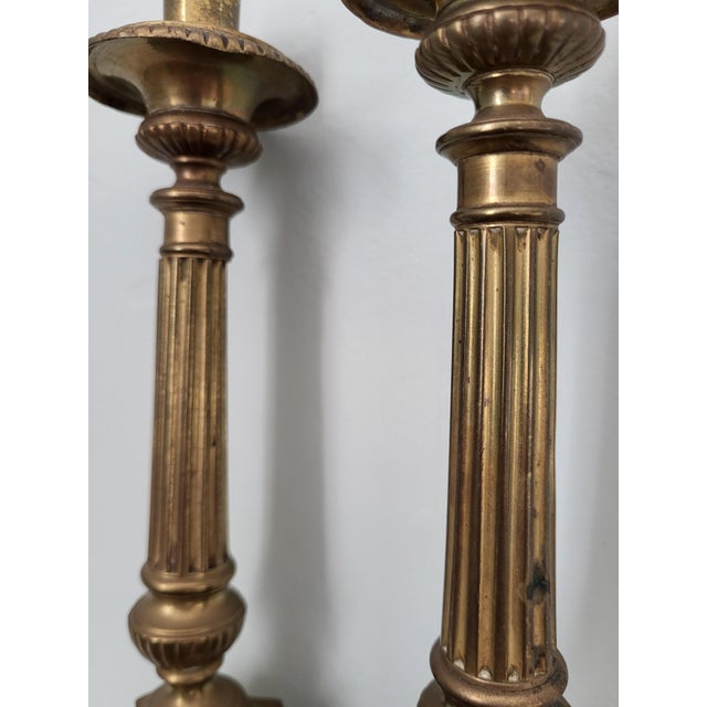 Baroque Antique French Altar Candlesticks, 1800s, Set of 2 For Sale - Image 3 of 6