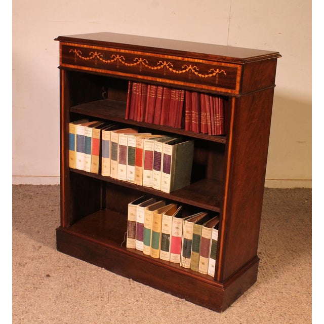 Open Bookcase in Mahogany with Inlays For Sale - Image 11 of 13