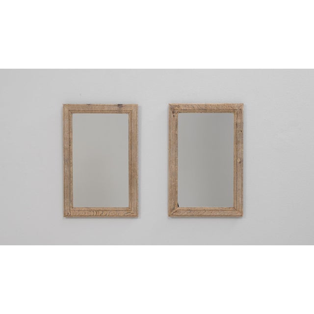 1900s French Oak Wall Mirrors - A Pair For Sale - Image 12 of 18