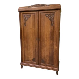 Antique Wardrobe in Oak, 1930s For Sale