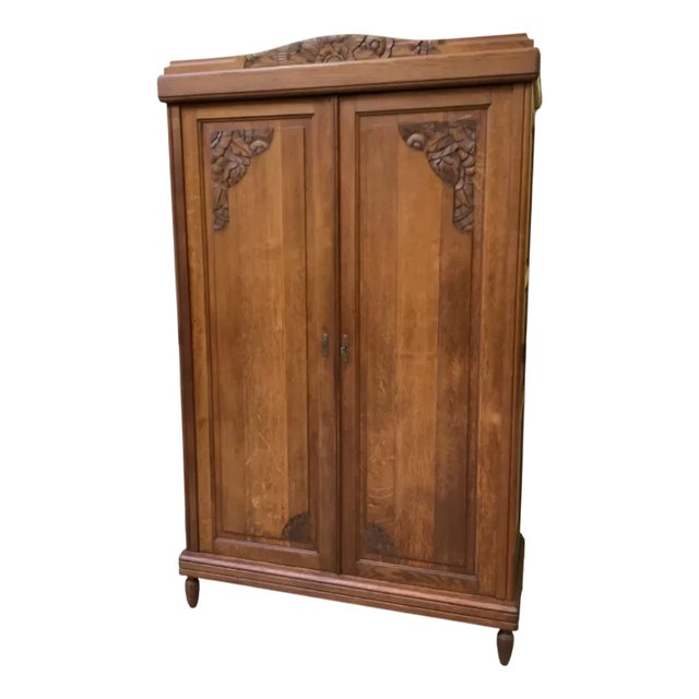 Antique Wardrobe in Oak, 1930s For Sale