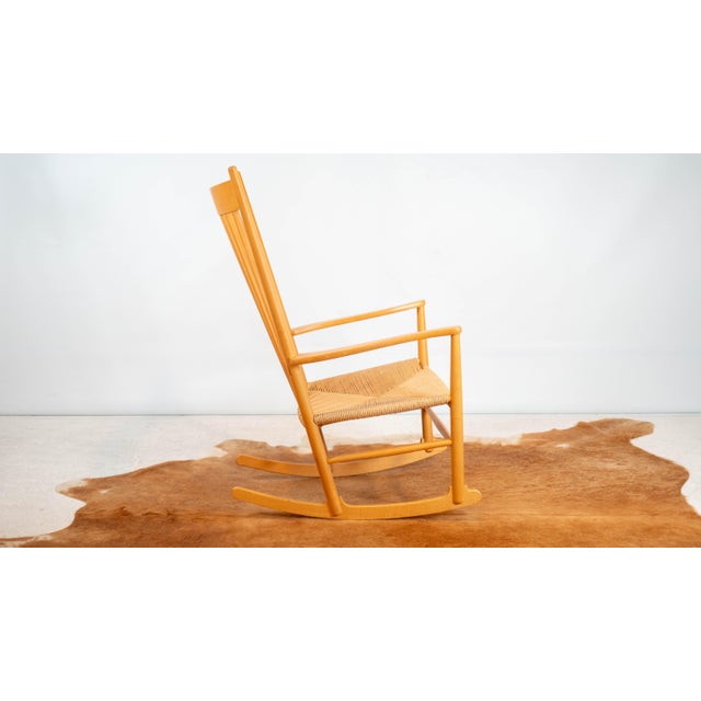 1960s Vintage Hans Wegner Model J16 Rocking Chair For Sale In Boston - Image 6 of 16