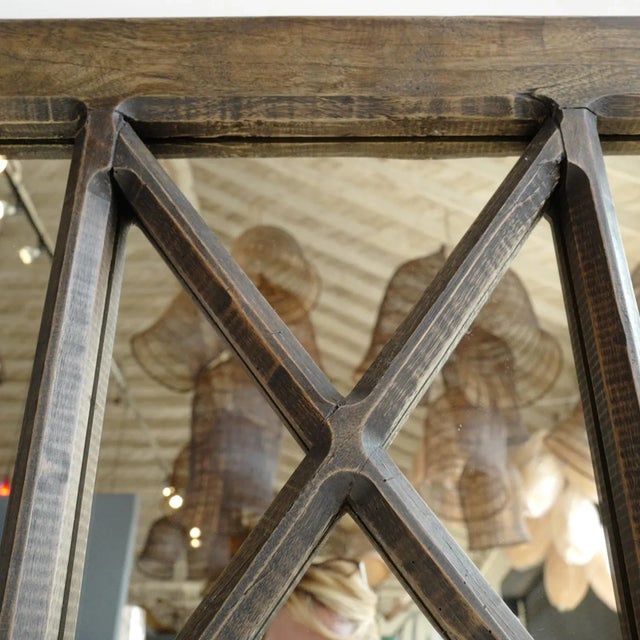Vintage Wood Window Mirror For Sale - Image 4 of 5