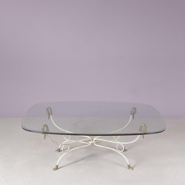 Hollywood Regency Coffee Table with Duck Heads in the style of Maison Jansen, Italy, 1970s For Sale - Image 5 of 12