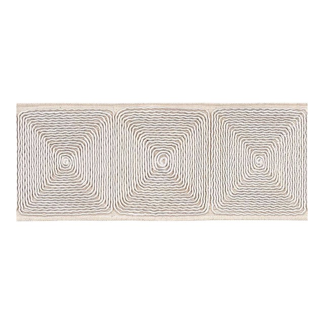 Schumacher Nautlinana Embroidered Tape in Natural For Sale