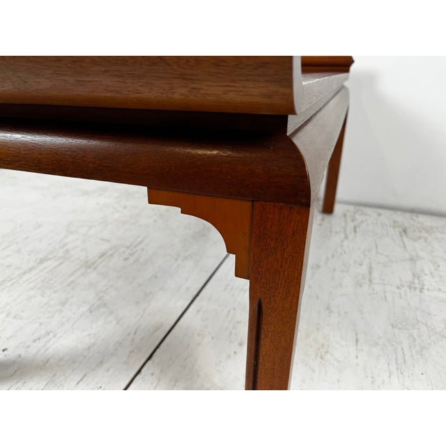 Mid-Century Modern Mid Century Mahogany Scroll Top Coffee Table For Sale - Image 3 of 11