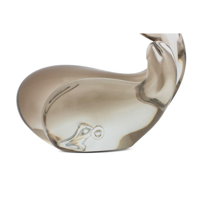 Contemporary Art Glass Double Whale Sculpture For Sale - Image 3 of 6