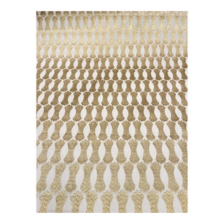 Chaddock Contempoorary Gold and White Abstract Designer Fabric F2247 - 5 Yards For Sale