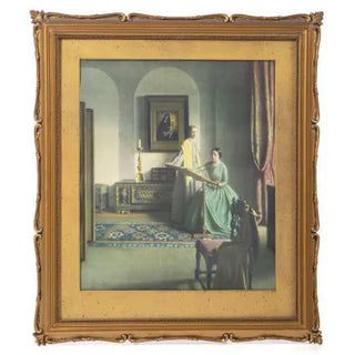 European Artist, Interior Scene, Color Engraving For Sale