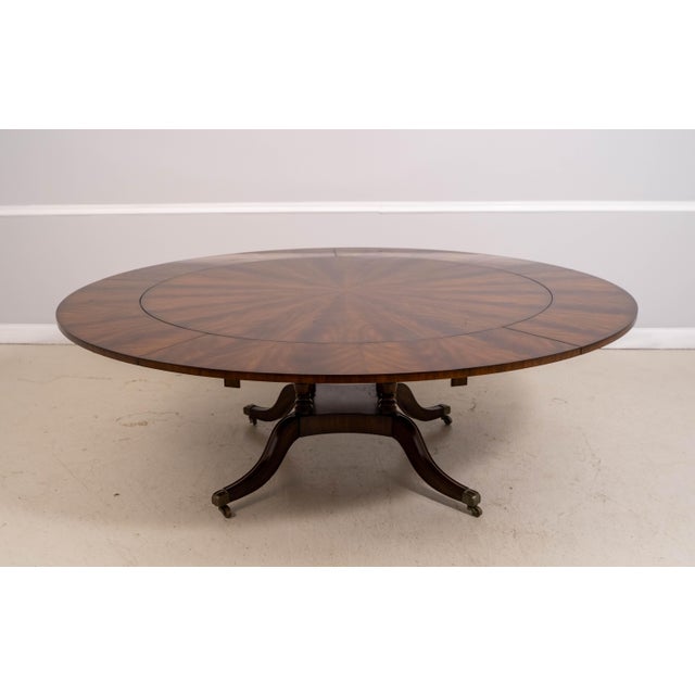 Wood Maitland-Smith Round Dining Room Table With Perimeter Leaves For Sale - Image 7 of 18