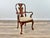Mid 20th Century Vintage Queen Anne Burl Walnut Dining Chairs With Leopard Velvet Seats — Set of 8 For Sale - Image 5 of 18