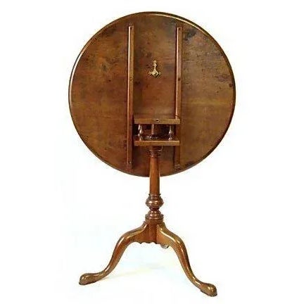 A fine American walnut 18th Century tilt top bird cage table, Philadelphia, circa 1780. The top with a molded edge over a...